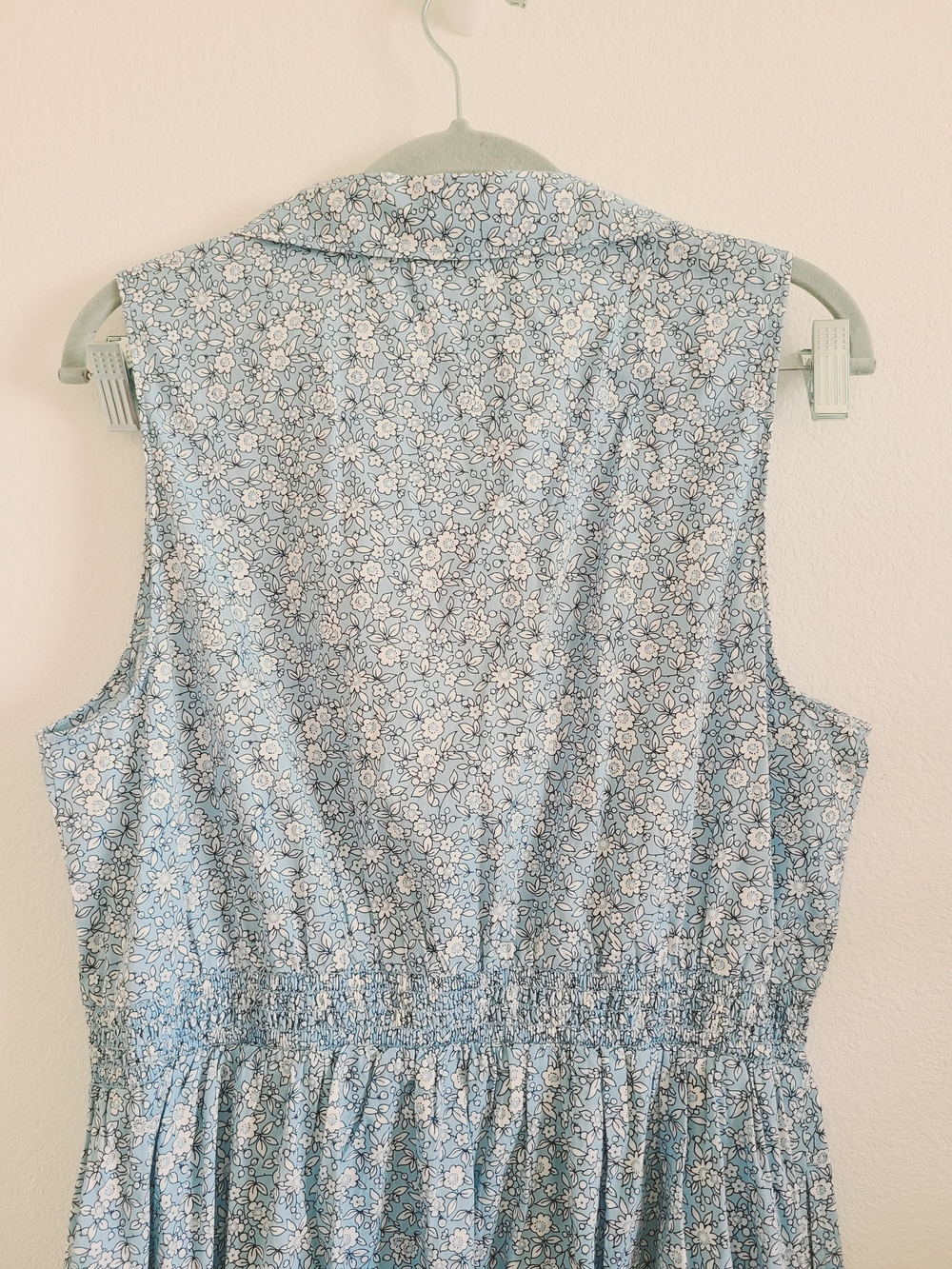J. Crew Factory Light Blue Floral Midi Shirt Dress - Picture 7 of 9